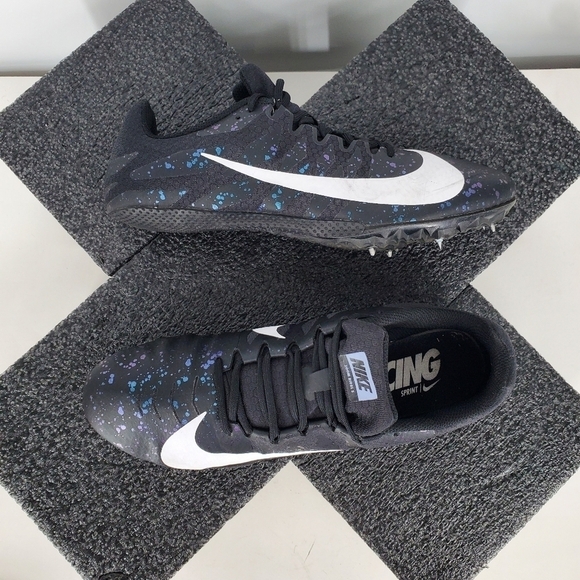 Nike Shoes Men 10 Zoom Rival S 9 Black Indigo Fog Speckle Track  907564-003 - Picture 11 of 13